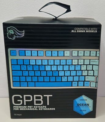 Glorious Premium GPBT Keycaps - 115 PBT Tastenkappen ISO DE Layout Karibik Ozean