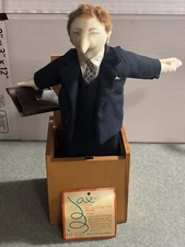 VINTAGE BUSINESSMAN Jax of Maine Handcrafted Maple Jack in the Box WITH TAG