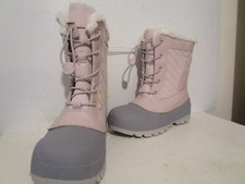 All In Motion Kids Skylar Leather Faux Fur Ankle Waterproof Winter Boots Blush 6