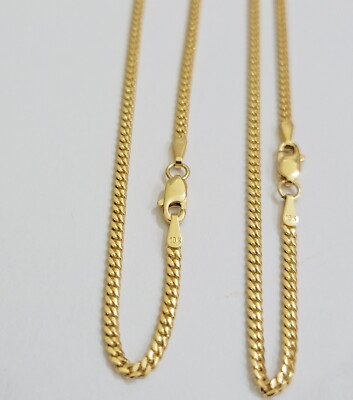 Solid 18k Gold Necklace Chain Miami Cuban Link 22 Inch