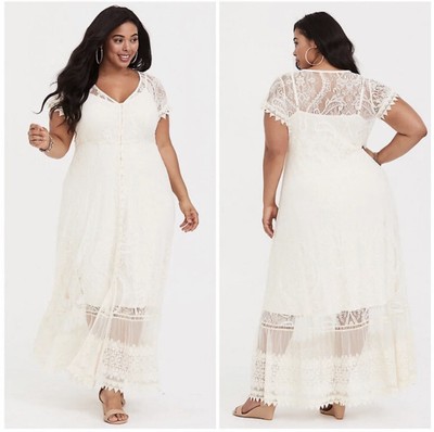 ivory lace maxi dress