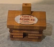 LOG CABIN INCENSE BURNER + 9 balsam fir logs Paine's Christmas Tree