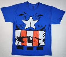 Marvel Comics Captain America Chest Costume Shirt Short Sleeve Mens Size Large