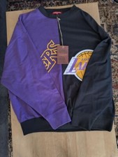 LA Lakers Sweater - Split Crewneck Sweatshirt - Women M NEW w/ Tags