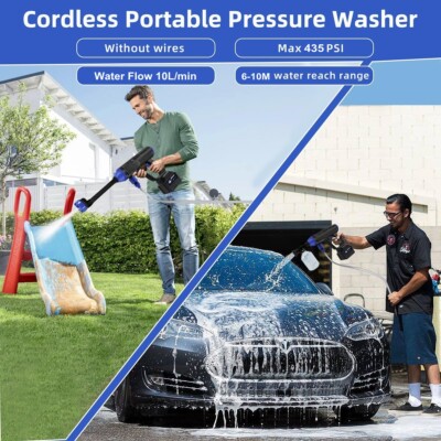 2025 Upgraded Cordless Pressure Washer Gun - 2 Battery Portable High Pressure Water Cleaner For Car