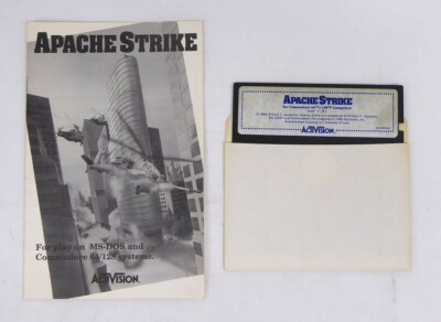 Commodore 64 C64 Spiel -- APACHE STRIKE (Activision) + Anleitung -- Disk