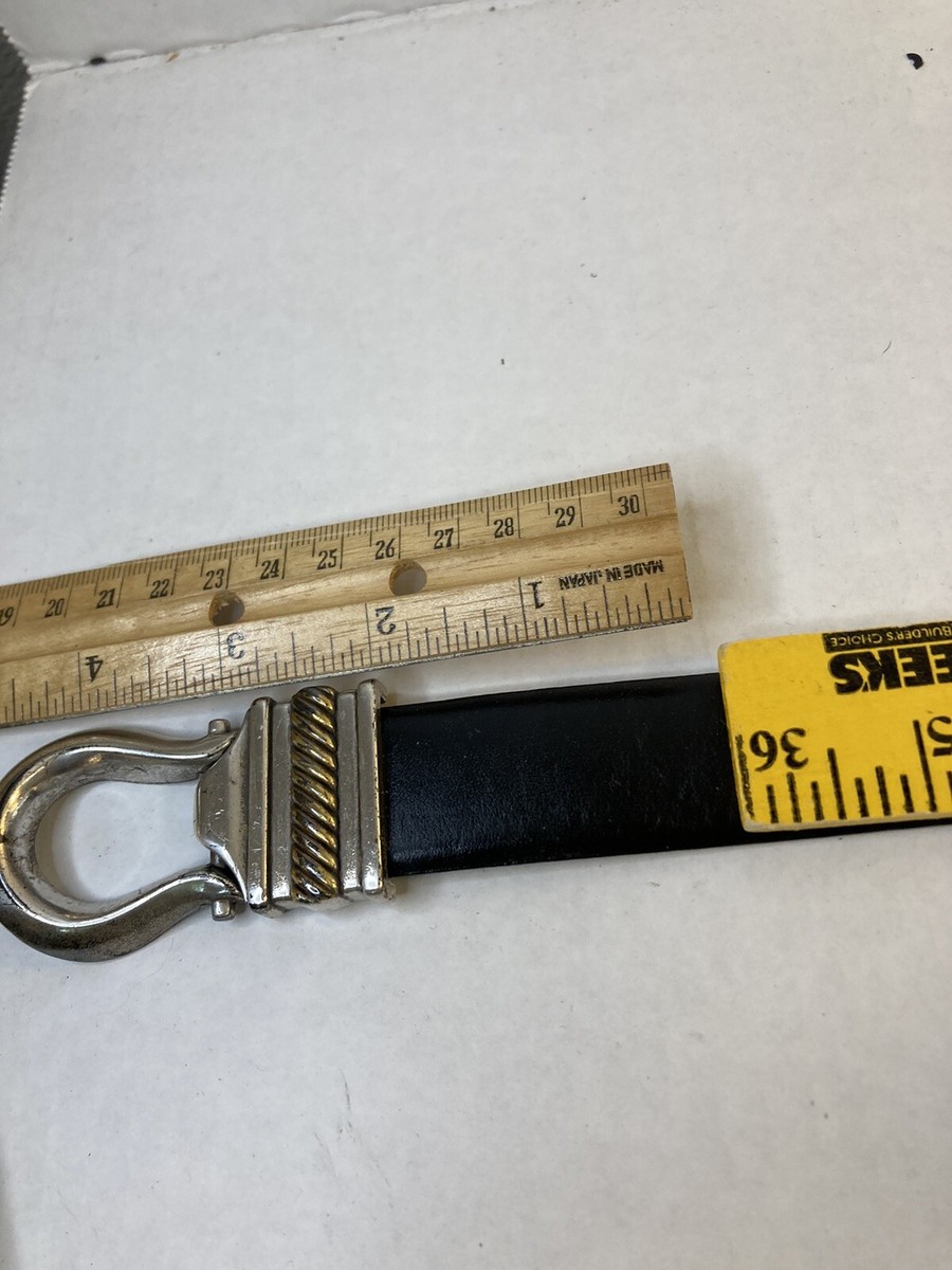 Cipriani Womens Belt Black Leather Sz M/L Western Ring Hook  display picture 1