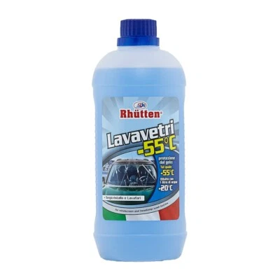Liquido Lavavetri Antigelo Auto -55° Rhutten Detergente Pulizia Cristalli da 1 L