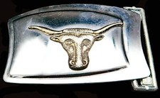 Texas Longhorn Steer Cowboy Western Wear Vintage Belt Buckle