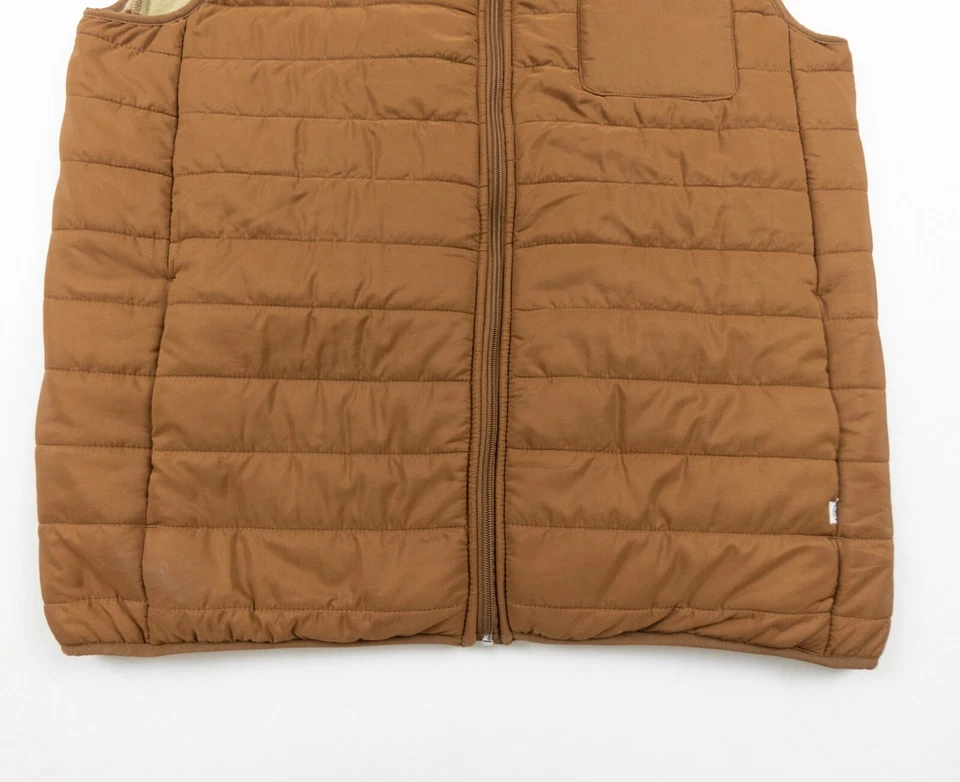 Chaqueta Hang Ten Para Hombres XLarge Marrón Chaleco Abombado Sin Mangas Forrado Surf Marca Adulto Foto 4 de 4