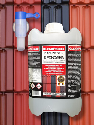Dachziegelreiniger 5 Liter |1x Ausgießer pro Best.| Reiniger Ziegeln selbsttätig