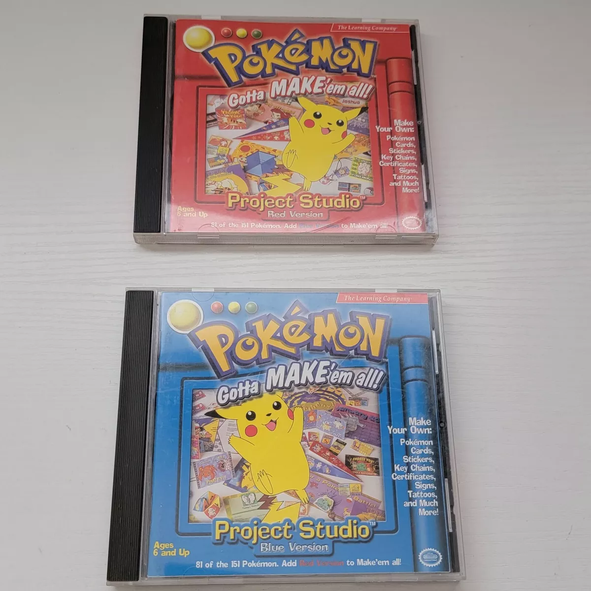 Pokemon Project Studio Red Blue Version Vintage 1999 PC CD ROM Interactive  Games