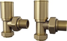 UK Radiators Manual Radiator Valves Angled Corner Straight 1/2"x15mm *TwinPack*