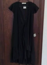 Abercrombie & Fitch Black Ruffle Wrap Dress Size Small