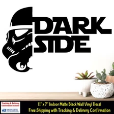 Dark Side Stormtrooper 11" Indoor Removable Black Vinyl Decal Star Wars Wall