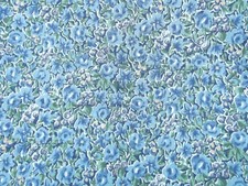 Liberty Tana Lawn vintage new remnant floral design in blue, green 43 x 21 cm
