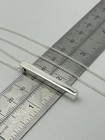 925 Solid Sterling Silver Personalised Bar Pendant Necklace 20" Free Engraving