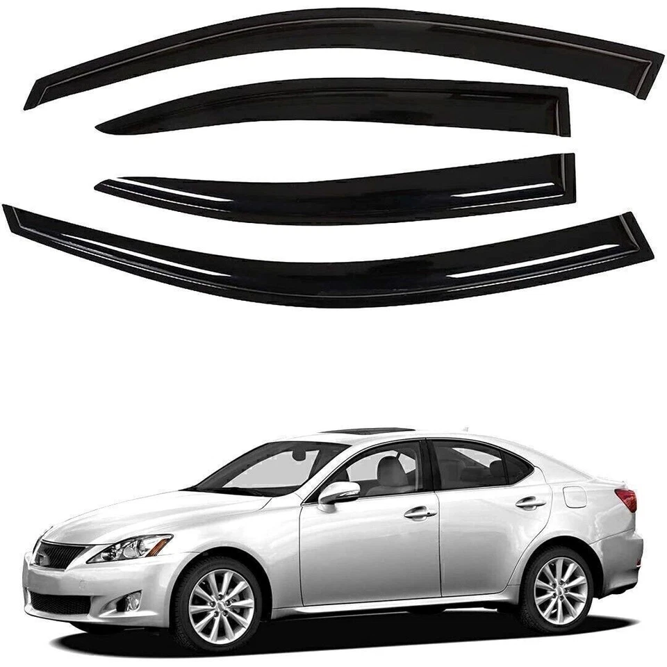 Para Lexus IS250 IS350 2006-2012 sedán viseras de ventana ventilación lluvia Cvmowuawhtounsrkt Foto 2 de 4