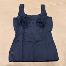 New Ruby Ribbon Embellished Sleek Shape Tank Black Rhinestone Glitter 42