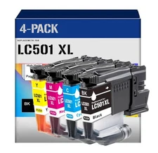 4pk LC501XL Ink Cartridges for Brother MFC-J1260DW MFC-J1360DW MFC-J1410DW LC501