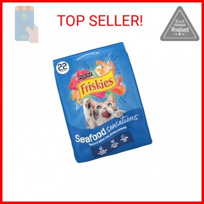 Purina Friskies Dry Cat Food Seafood Sensations With Salmon, Tuna, and Shrimp Fl