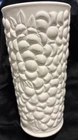 Vintage Milk Glass Grapes & Vines VASE 7 1/2” tall 3 1/2” Diameter Indiana Glass