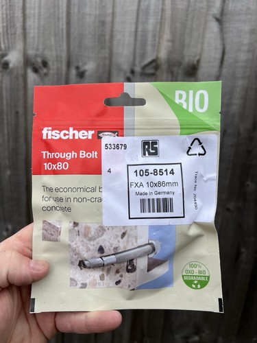 Fischer Bio Through Bolt 10x80mm Concrete Pack Of 4 530760 - Picture 1 of 2