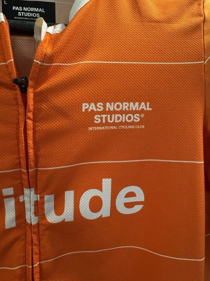 Pas Normal Studios Men's Solitude Late Drop Jersey Amber Orange, Size L $235 - Image 3 of 4