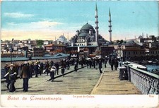 PC TURKEY CONSTANTINOPLE THE GALATA BRIDGE (a82049)