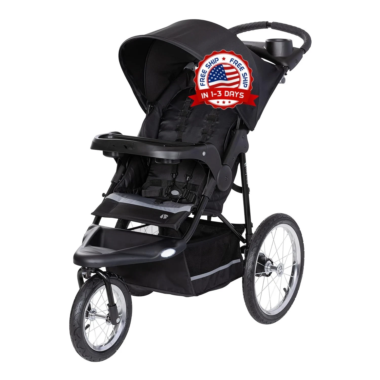 Coche Andador De Bebe 3 Ruedas Con Portavasos Y Almacemiento Plegable Seguro