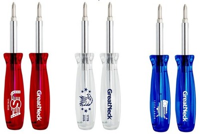 Greatneck America 250 Multi-Bit Screwdriver, 6 in 1 Phillips Flat Slotted USA