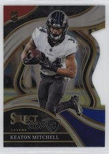 2023 Panini Select Club Level Red & Blue Prizm Die-Cut Keaton Mitchell #246 1oa8