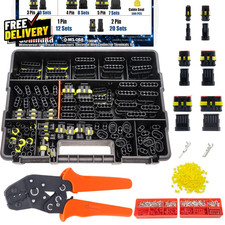 1008pc Waterproof Automotive Wire Connectors Kit 1-6 Pin w Ratchet Crimp Tool