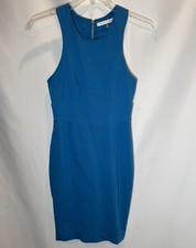 Trina Turk Robyn Sheath Dress Sleeveless Bodycon Blue Career Cocktail Size 2