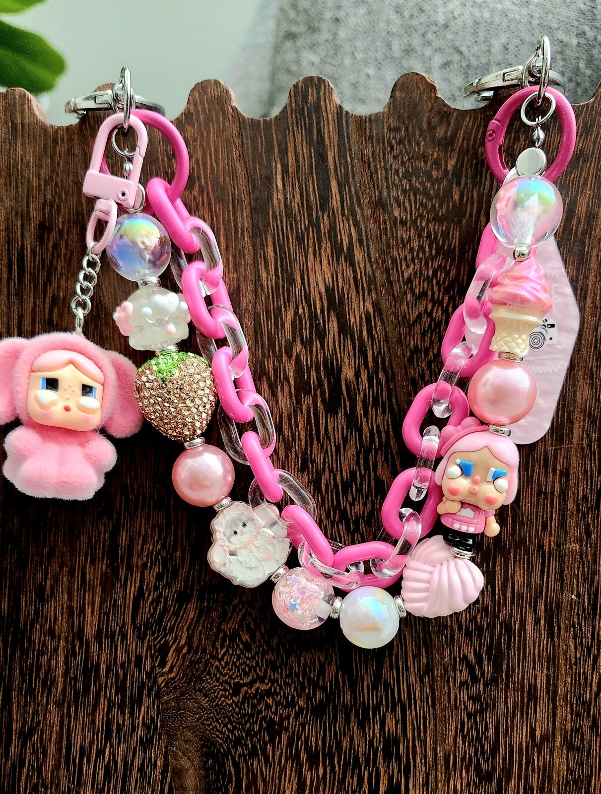 Cry Baby Bag Charm Keychain Pink