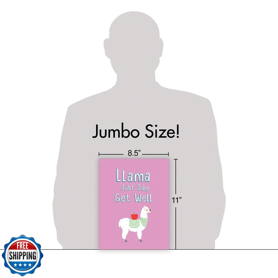 NobleWorks - Big Cartoon Feel Better Card (8.5 x 11 Inch) - Get Well Soon Hum - Image 2 of 4