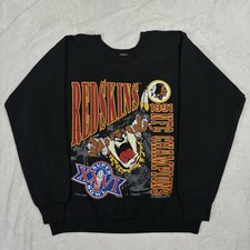 Vintage Washington Redskins Crewneck Sweatshirt Taz Super Bowl XL 90s NFC 1991