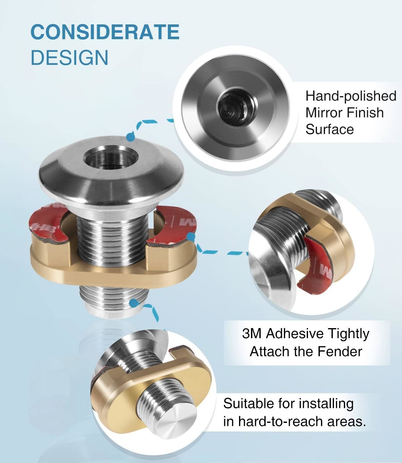1/2'' Marine Quick Release Boat Fender Holder & Receiver Kit, Stainless Steel