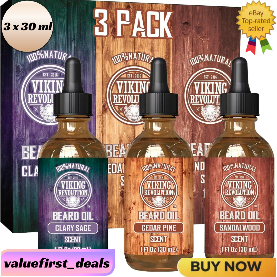 Viking Revolution - Beard Oil - All Natural Variety Beard Oil for Men with Argan