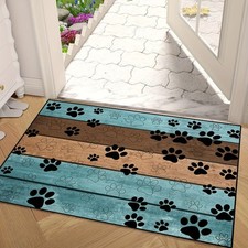 2D Cute Paws Welcome Doormats Wooden Entrance Floor Mats Indoor Use Home Decor