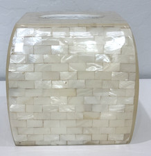 Capiz Mother of Pearl Tissue Box Cover Mosaic Tile Decorative Dispenser Luzon
