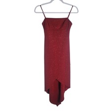 Jodi Kristopher Y2K Babydoll Dress Women's Size XS Red Sparkle Vintage Holiday