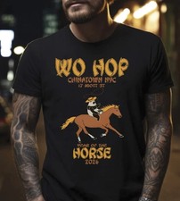 Wo Hop Chinatown NYC 2026 Year of the Horse Black T-Shirt, S-5XL