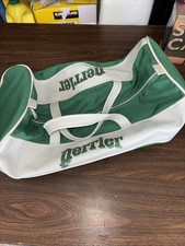 Vintage Perrier Water Gym Duffle Athletic Tennis Bag Green White 19” X 11” Nice