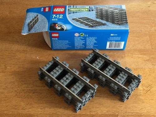 2 Packs LEGO 4515 9v Electric Train Straight Tracks World City 2003/1999 Vintage