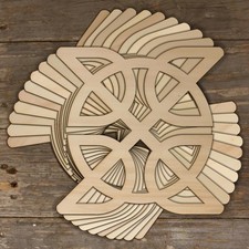 10x Wooden Celtic Knot Circle Square Basic Craft Shapes 3mm Plywood Patterns