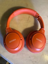 BERIBES WH202A Wireless Bluetooth Over Ear Headphones Coral Orange Untested