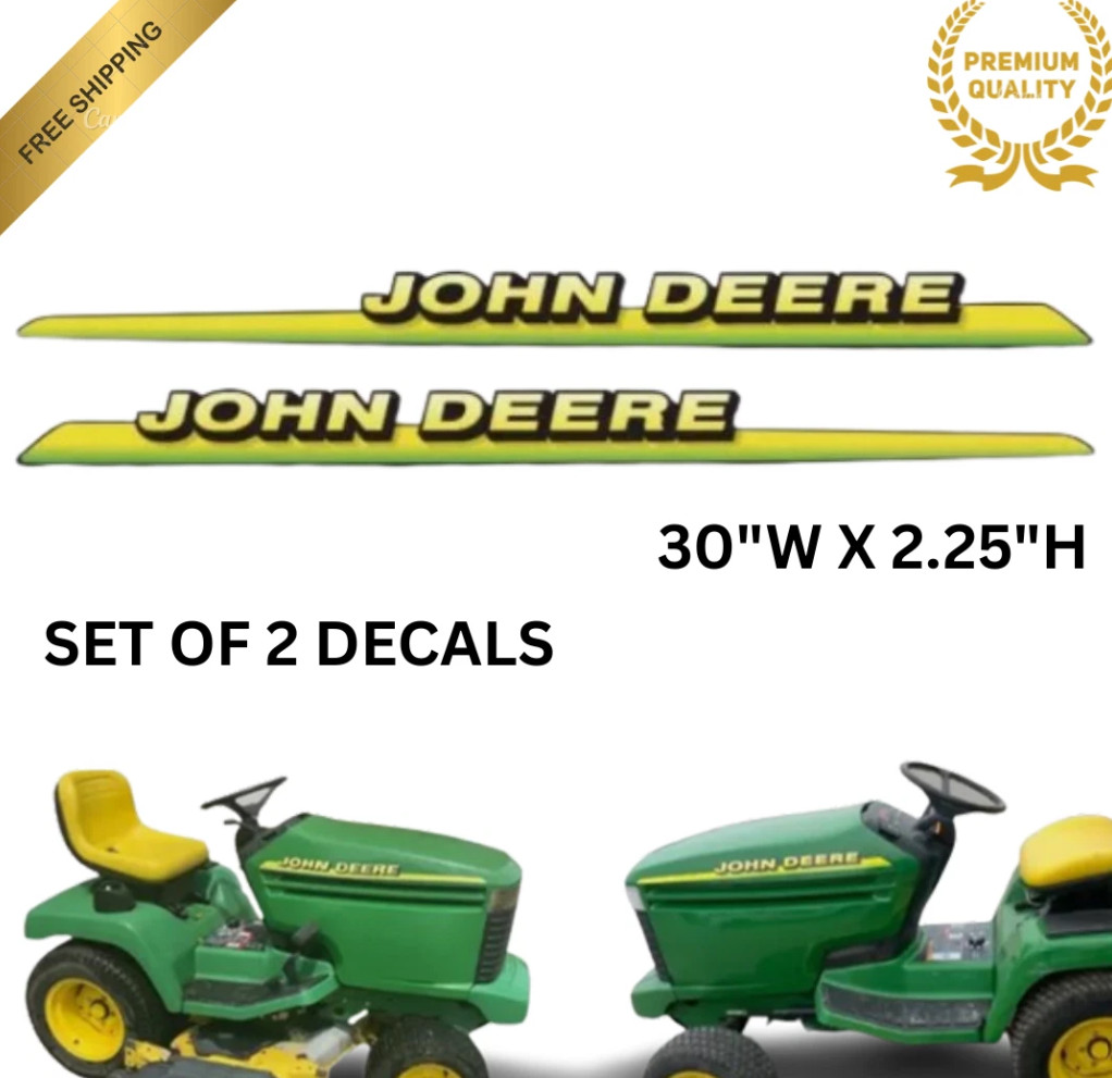 325, 335 or 345 Lawn Tractor Hood Premium Vinyl Decals Set - John Deere Decals