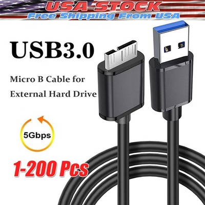 Micro USB 3.0 Cable High Speed Data SYNC For HDD External Hard Drive Lot