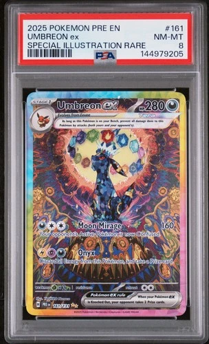 2025 POKEMON PRE EN-PRISMATIC EVOLUTIONS #161 UMBREON EX PSA 8